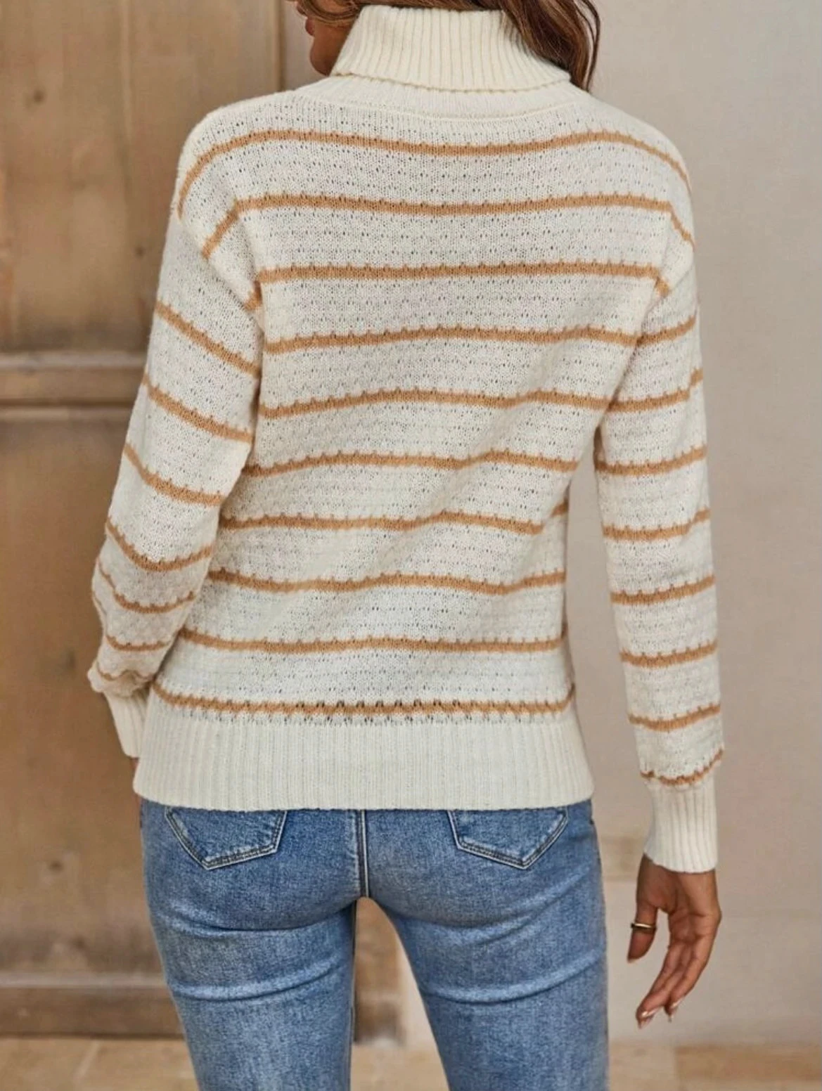 Crême & Beige Geribbelde Ronde Hals Trui Zacht & Elegant – photo 8